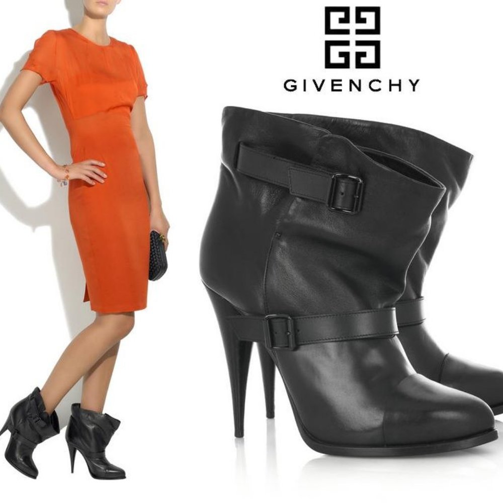 $995 Givenchy Leather Bianco Slouch Boots Sz 10